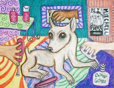 CHIHUAHUA Gets Nails Done Art Print 4 x 6 Dog Collectible Signed by Artist KSams