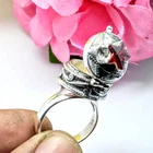 Handmade Star Red Garnet Poison Ring in 925 Sterling Silver
