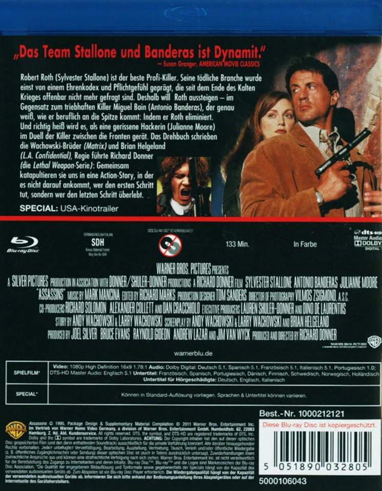 Assassins - Die Killer (1995)[Blu-ray/Neu/OVP] Sylvester Stallone, Antonio Bande - Bild 2 von 3