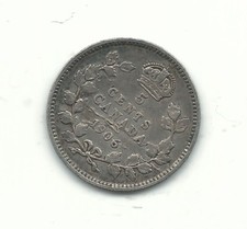 A VINTAGE VG/FINE 1906 CANADA SILVER 5 CENTS COIN-STERLING SILVER-JAN386