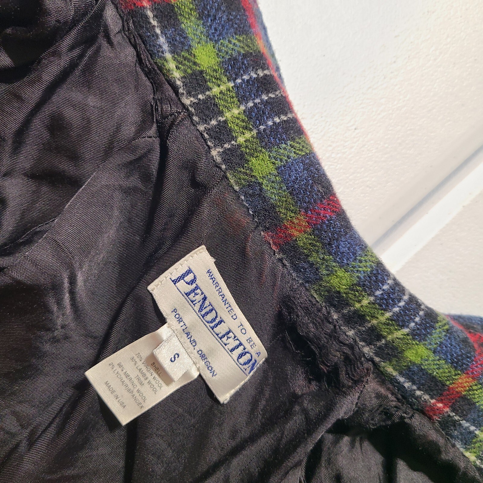 Pendleton Womens Small Plaid Wool Jacket Blue Gre… - image 7