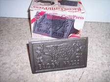 BACON GRILL / PRESS NEW CAST IRON 7 FREE S/H