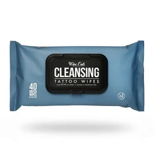 Wipe Outz Cleansing Tattoo Green Soap Wipes For Tattooing and Tattoo Aftercare