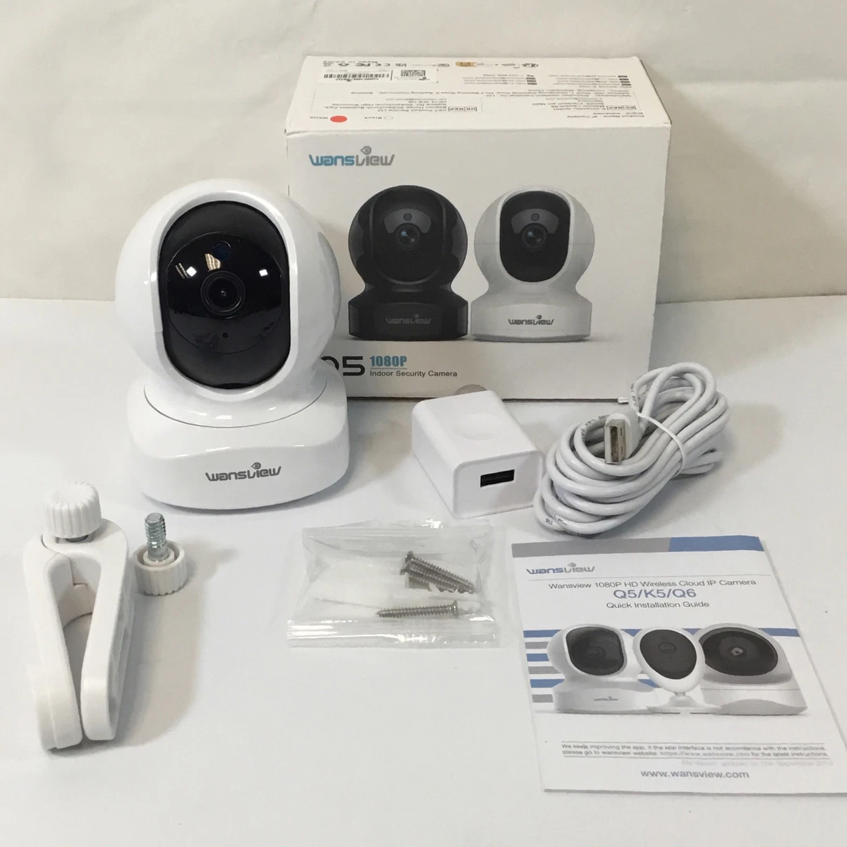 Wansview Q5 White Indoor 1080P HD Security Wireless Cloud IP Camera Used