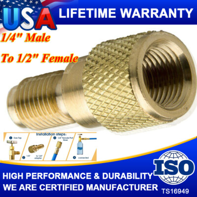 New HVAC AC 1/4'' SAE Male Flare to 1/2 ACME Female Charging Hose to Vacuum Pump