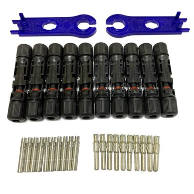 10Pairs PV Connector Male Female Solar Connector Solar Panel Branch + 2 Spanner