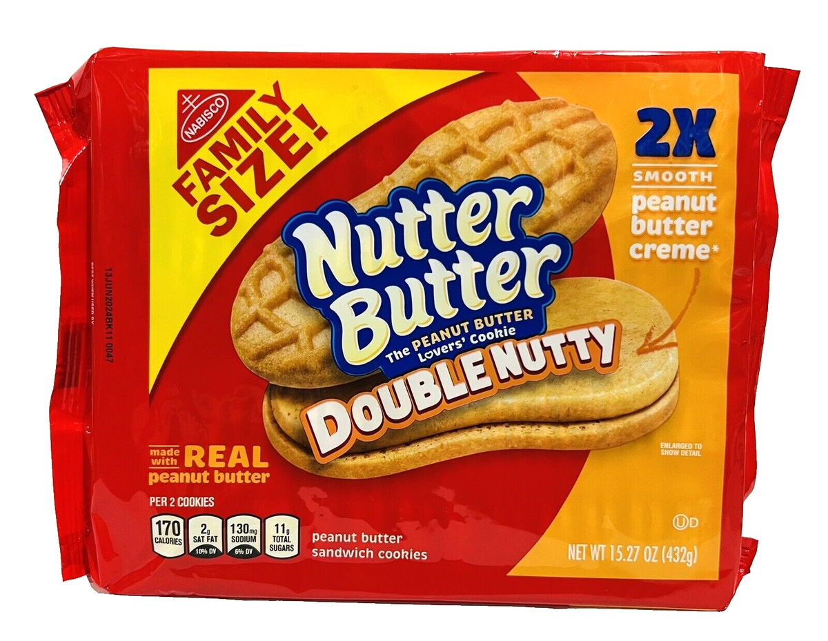 Nabisco Nutter Butter Double Nutty Peanut Butter Sandwich Cookies