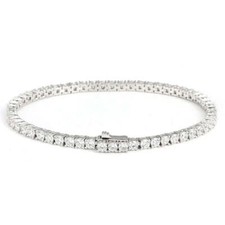 Womens Certified VVS Moissanite Tennis Bracelet 925 Silver