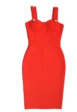 High Quality 8 Colors Crystal Flower Button Front Knee Length Dress, Size S
