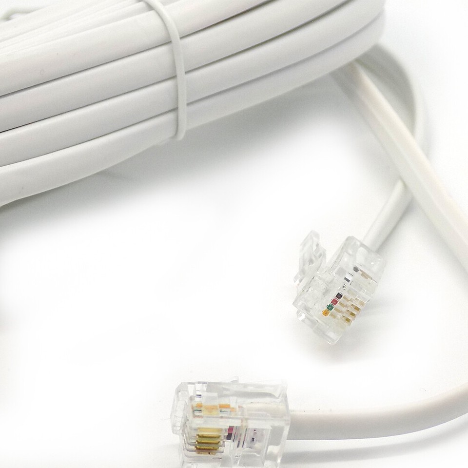 RJ11 Cable ADSL UK BT Broadband Modem Internet Router Landline Phone ...