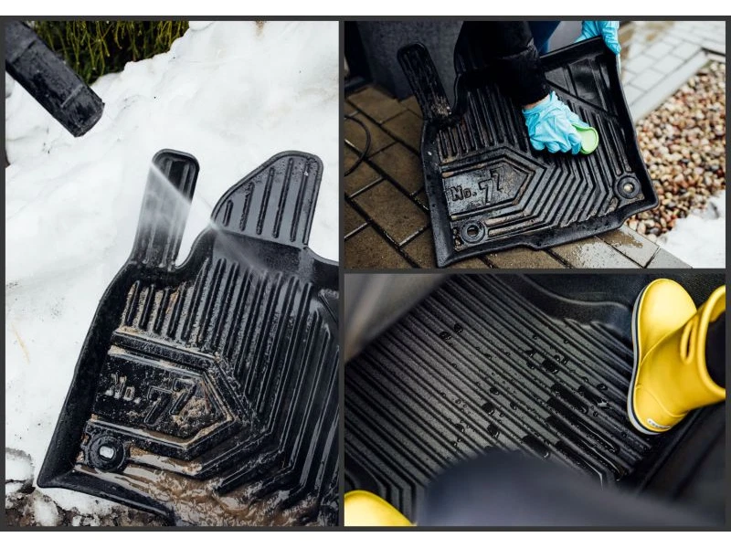 NEW LHD BLACK RUBBER FLOOR MATS LINERS ALL WEATHER FOR PEUGEOT PARTNER 1999-2008 - Image 4 of 4