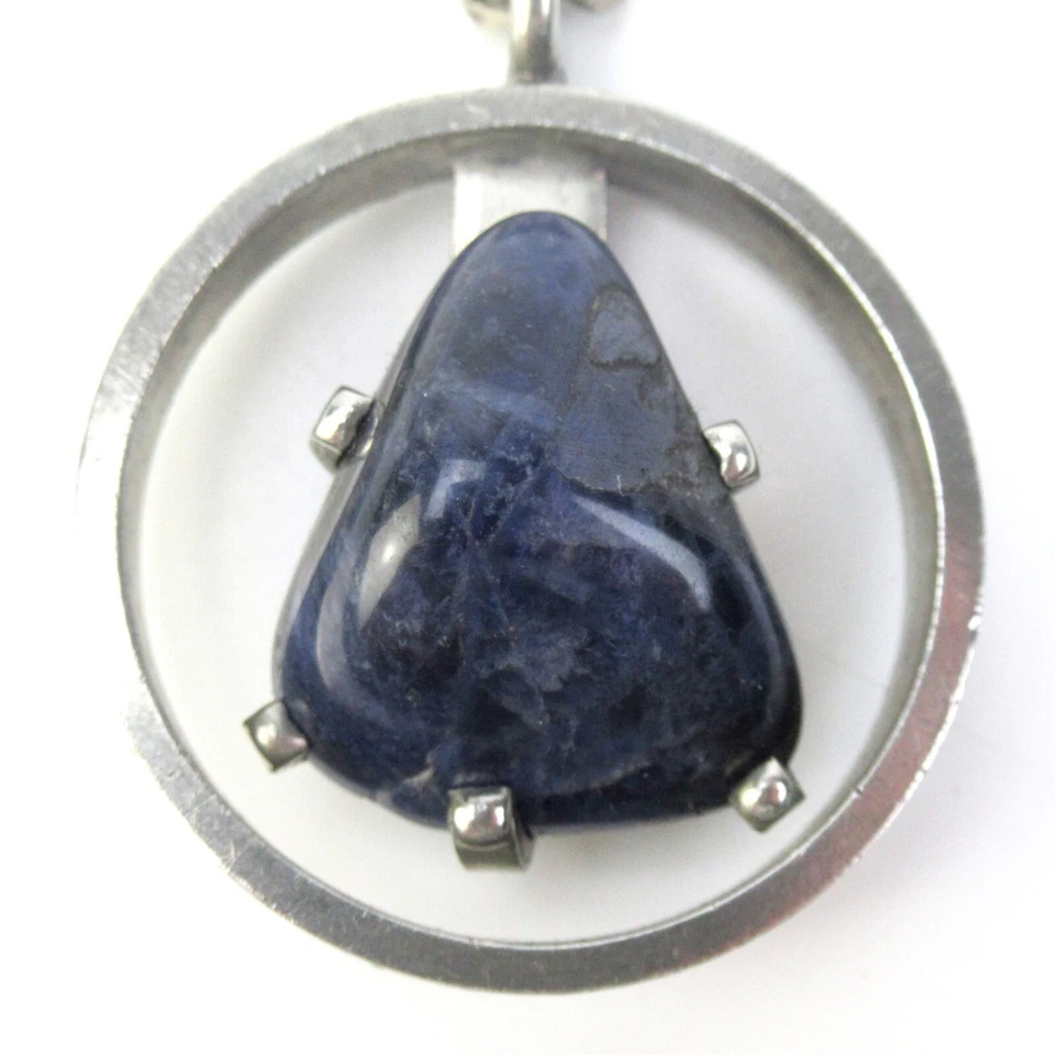 Jorgen Jensen Designer Zinn Collier Sodalith Denmark Vintage Pewter Necklace - Bild 3 von 4