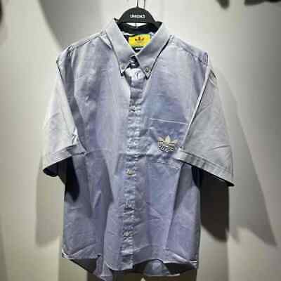 GUCCI X adidas 701360 OXFORD COTTON S/S SHIRT 48 Blue auth GUCCI X adidas 701360 OXFORD COTTON S/S SHIRT 48 Blue auth