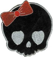 Skull With Bow - Skulls - Iron On Or Sew On Embroidered Patch on sale Skull With Bow - Skulls - Iron On Or Sew On Embroidered Patch on sale