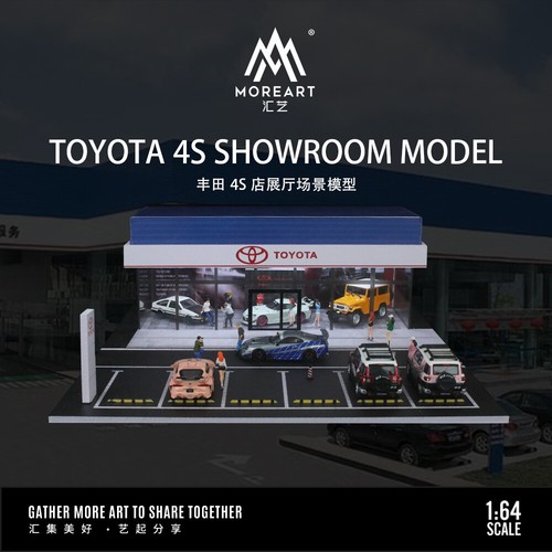 Diorama 1:64 Car Garage Model LED City Car Showroom Scene Display Building Model - Picture 76 of 102