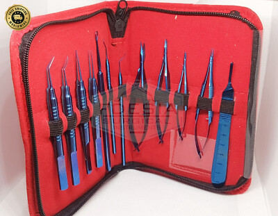 Titanium Basic Ophthalmic Instruments Kit   12 Pcs for Eye Surgery Procedures