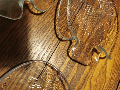 8 Small Retro Arcoroc France Fish Side Plates Pressed Clear Glass 'Poisson' 15cm - Picture 4 of 15