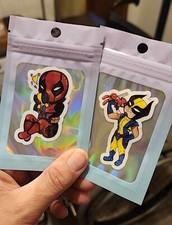 DEADPOOL And WOLVERINE with Plushies 2 Pack Stickers