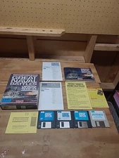 GREAT NAVAL BATTLES North Atlantic 1939-43 + Expansion DISK IBM Big BOX