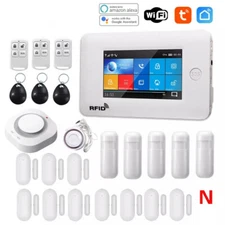 433MHz All Touch Screen Burglar Wireless WIFI GSM RFID Card Alarm System