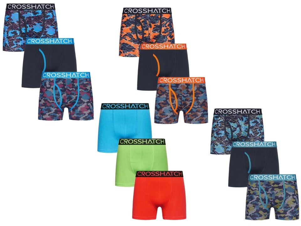 3 Pack Underwear Boxer Shorts Men's Designer Multi Pack Crosshatch Gift Box Set