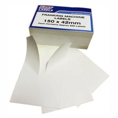 EASY LABELS Franking Machine Double Labels 1000 150X42mm Works With Most Mailing Machines