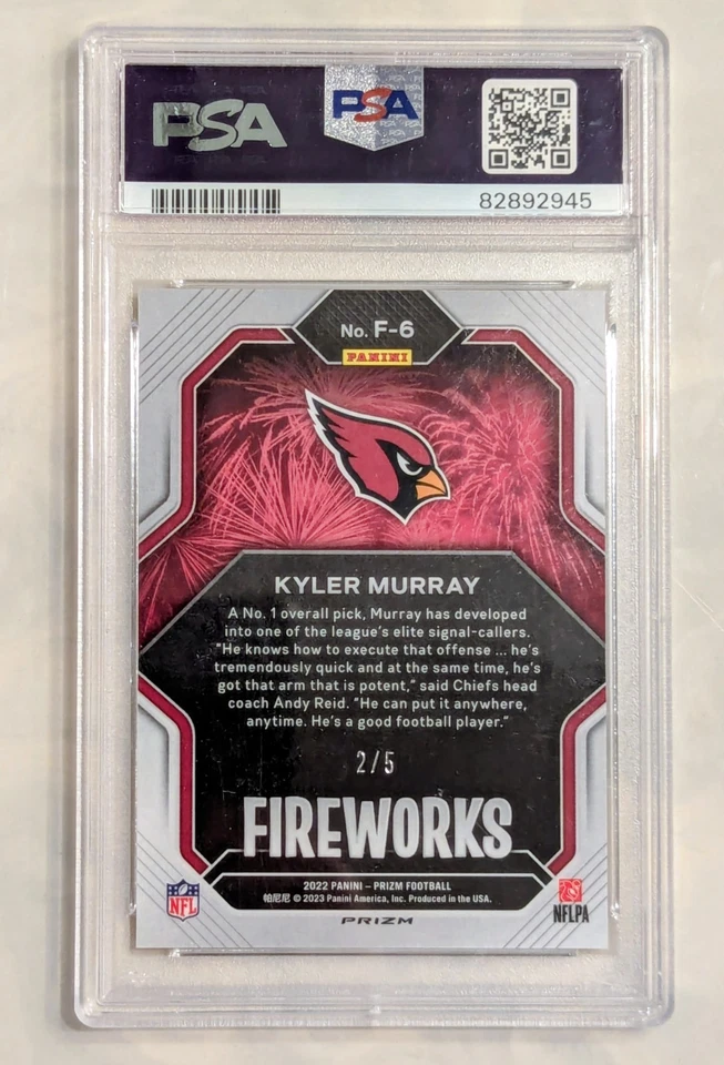 Kyler Murray - 2022 ✨Gold Vinyl Prizm✨2/5✨ FiReWoRkS✨ SSP✨💎PSA 10💎 - Image 2 of 4