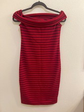 Moussy Ribbed Red Body Con Dress Size 2