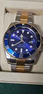 ROLEX SUBMARINER 16613 DATE 18K GOLD & STEEL 40MM BLUE DIAL GOLD THROUGH CLASP