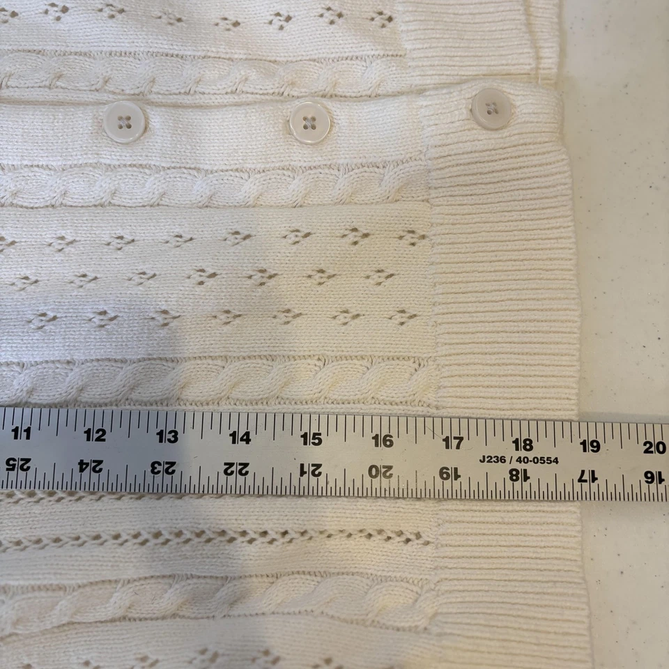 Suéter Abercrombie Niños Jóvenes 15/16 Marfil Botón Frontal Cárdigan Tejido con Cable Foto 4 de 4