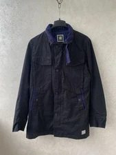 G-Star Raw Denim Will Garber Black Military Cotton Trench Coat Jacket Size L