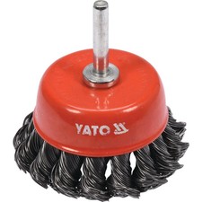 INOX Stahl Drahtb&uuml;rste Topf 100MM mit Schaft Reinigung Polieren Rost Entfernen S