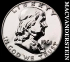 1961 Silver Franklin Half Dollar - Choice Gem Proof  Lustrous  #J7980