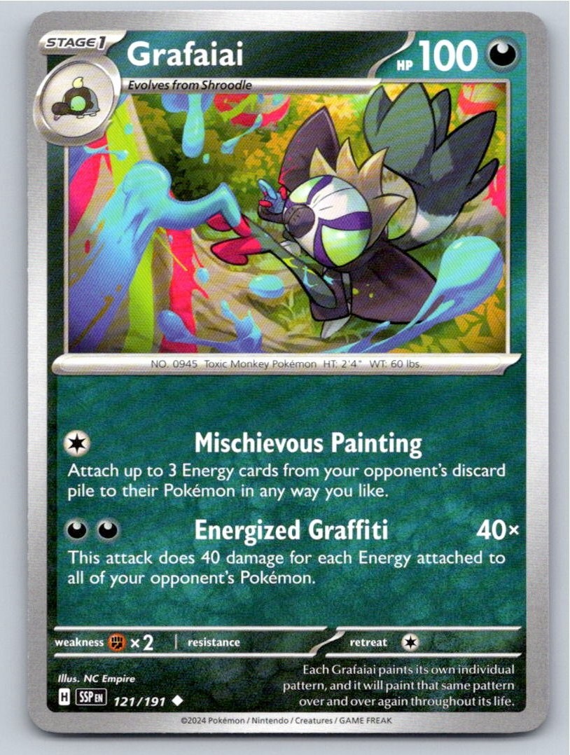 2024 POKEMON GRAFAIAI SURGING SPARKS 121/191 UC NM A56230 FREE S&H