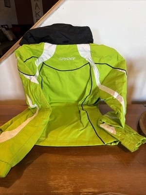 Spyder Women's Lime With Wjite Trim Green Ski Jacket Size 6 Full Zip