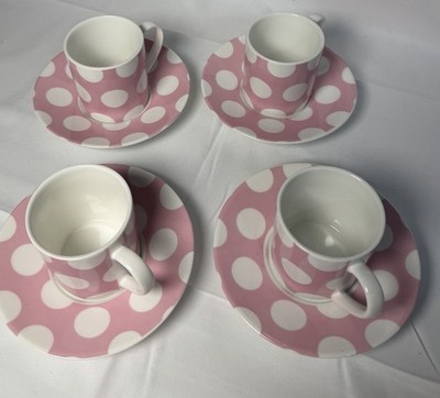 Maxwell Williams 4 Piece Pink And White Polka-Dot Tea Set