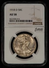 1918-D 50c Walking Liberty Half Dollar - Looks UNC - NGC AU 58 - VIDEO - B4959