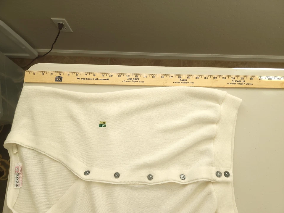 Cárdigan Suéter De Colección Izod Para Hombre XL Crema Acrílico Golf Abuelo Preppy Foto 3 de 4