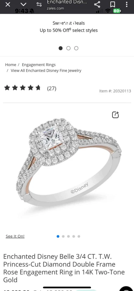 ANILLO DE COMPROMISO Y BANDA NUPCIAL TALLA 7 Foto 4 de 4