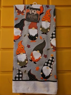 New Halloween Polyester Kitchen Towels ~ Qty 1 Gnomes