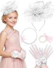 Girls Tea Party Fascinators Hats for Kids Fascinator Tea Party Hat White