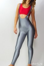 Women Gymnastics Catsuit 300-17 Open Chest Open Back Dark Gray Spandex Size L