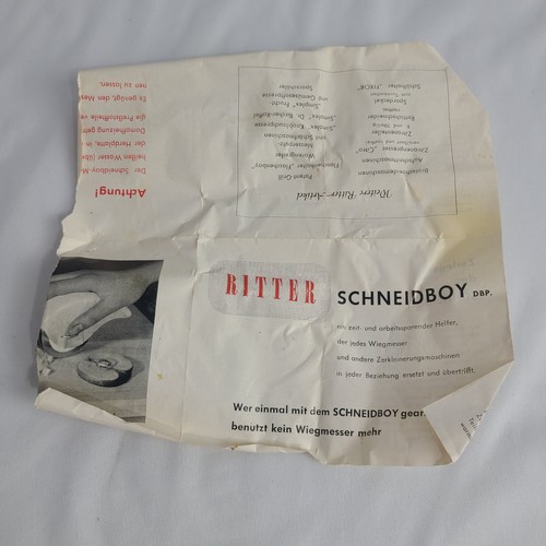 Vintage Ritter Schneidboy Handheld Slicer Rolling Vegetables Original Box German - Picture 9 of 13