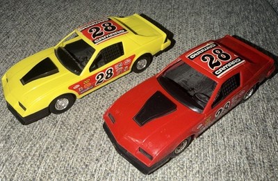 Strombecker Toy Cars Chevy Camaro # 28 Made In USA RED & Yellow 7 X 2.5  Vintage