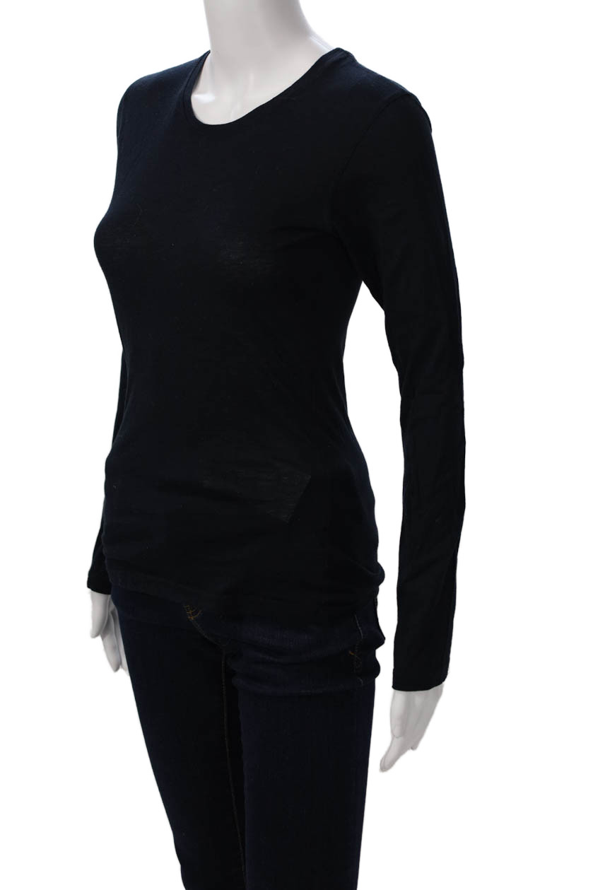 Mare Womens Basic Black Crew Neck Long Sleeve T S… - image 2