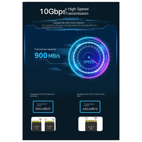 Base de disque dur NVME/SATA double protocole 10G lecture en ligne écriture vitesse7830 - Photo 5/10