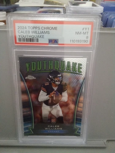 2024 topps chrome caleb williams Youthquake  Psa 8