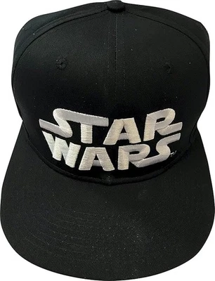 Star Wars Baseball Snapback Cap Hat Black with White Star Wars Logo Official NEW - Image 1 of 3