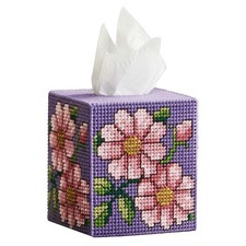 Herrschners Delicate Blooms Tissue Box Plastic Canvas Kit