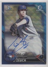 2016 Bowman Draft Chrome Pick Blue Wave Refractor 23/150 TJ Zeuch Auto 08jk